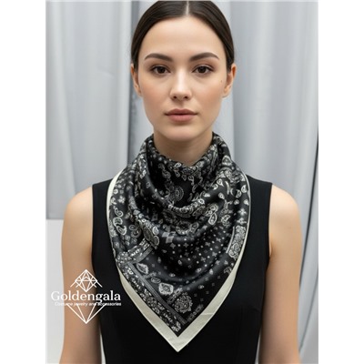 Косынка шелковая с принтом Арт 25183/006