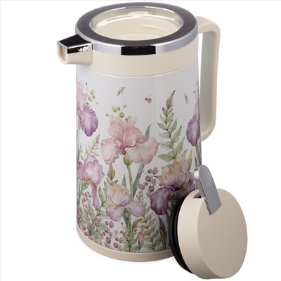 ТЕРМОС СО СТЕКЛЯННОЙ КОЛБОЙ, 950 МЛ, КРЫШКА С КЛАПАНОМ, СЕРИЯ "IRISES", СОХРАНЯЕТ ТЕМП-РУ ДО 24Ч