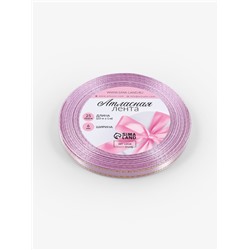 Лента атласная, с золотым люрексом, 6 мм, 23±1 м, сиреневая №044