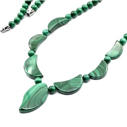 Колье из малахита натурального, 47см