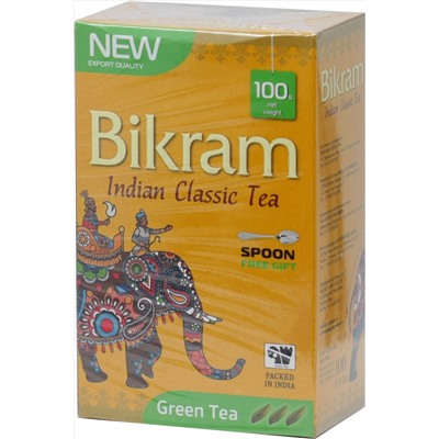 Bikram. Зеленый с ложкой 100 гр. карт.пачка