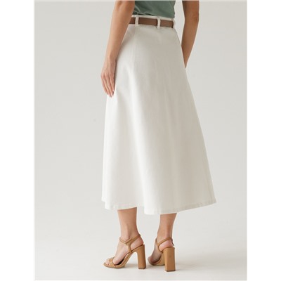 Юбка на запАх из эластичного денима