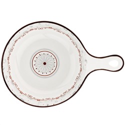 "Классика" Салатник фарфоровый 550мл, 21,4х14,9х5,5см, с ручкой, с деколью, отводка (Китай)