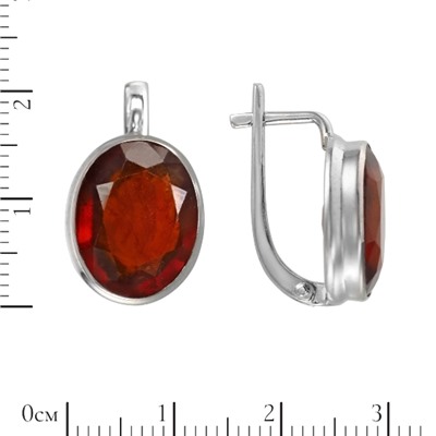 Серьги 'Полли' гессонитовый гранат, родий ИАСК31112Х15ГРГ0R1
