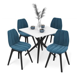 Обеденная группа SHT-DS321
                        белый шагрень / тихий океан / черный