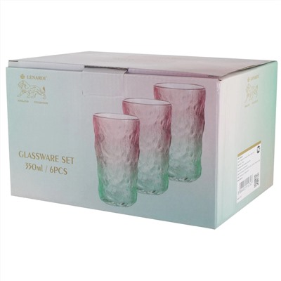 200-021 Набор из 6 стаканов 350мл в под.уп.(х8)Стекло
