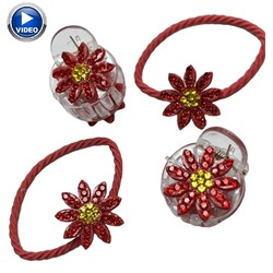 Набор детских аксессуаров для волос (крабик 2 + резинка 2) НД12 тип 1