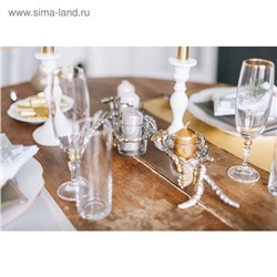 Набор свечей «Столбик», 4 шт., серебряный, 7×3.8 см