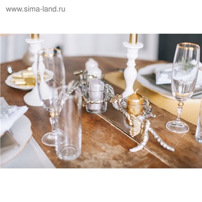 Набор свечей «Столбик», 4 шт., серебряный, 7×3.8 см