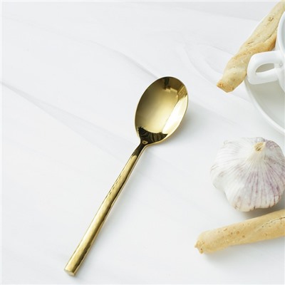 Ложка столовая из нержавеющей стали Magistro Kolos, длина 19.5 см, золотистая