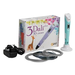 Ручка 3D 3Dali Plus KIT FB0021B голубая, трафарет и пластик в наб. 2300733 (1565369) Даджет
