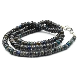 Бусы из Опала черного огранка рондель 5-6мм, 48см, 15,2г