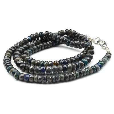 Бусы из Опала черного огранка рондель 5-6мм, 48см, 15,2г