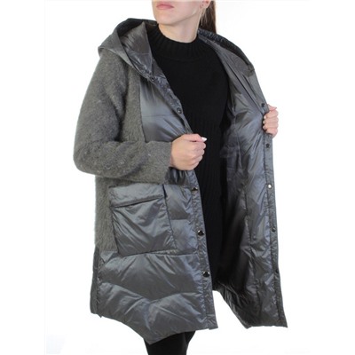 Z1888 DK. GRAY Пальто женское демисезонное (100 гр. синтепон)