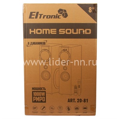 Колонка 08" (20-81 HOME SOUND) динамик 6шт/2х8"; 2х4"; 2х1.5" комплект 2 колонки ELTRONIC (красная)