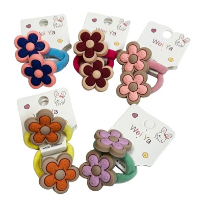 Резинки детские цветочки 10 шт 5 пар РД 1