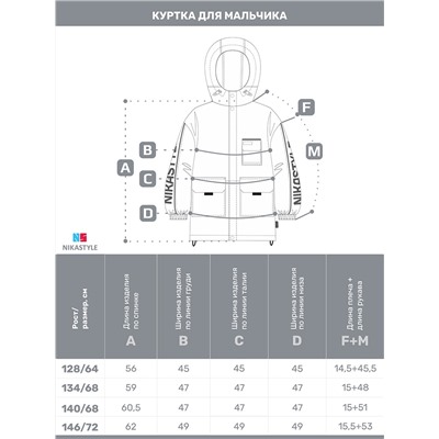 Куртка утеплённая для мальчика NIKASTYLE 4м4525 Графит джинс Nikastyle
