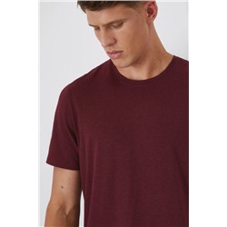 T-shirt męski melanżowy kolor bordowy