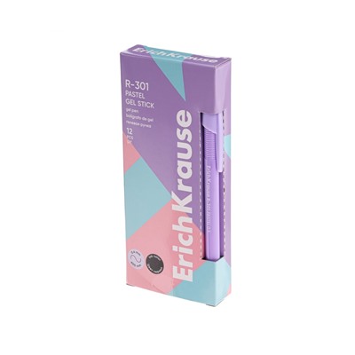 Ручка гелевая ErichKrause R-301 Gel Stick Pastel, 0.5 мм, чёрная