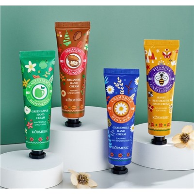 Набор кремов для рук в коробке Новогодний Kormesic, 4 шт. * 30 гр.