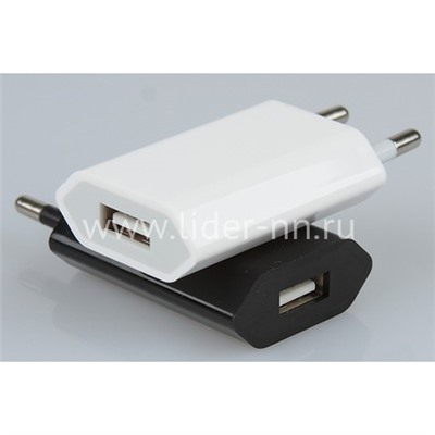 Сетевое ЗУ с USB выходом (650mA) плоский белый