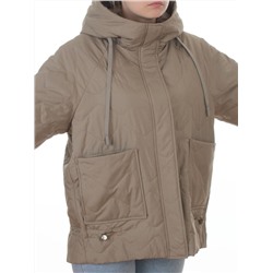 9661 DK. BEIGE Куртка демисезонная женская (100 гр. холлофайбер)