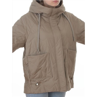 9661 DK. BEIGE Куртка демисезонная женская (100 гр. холлофайбер)