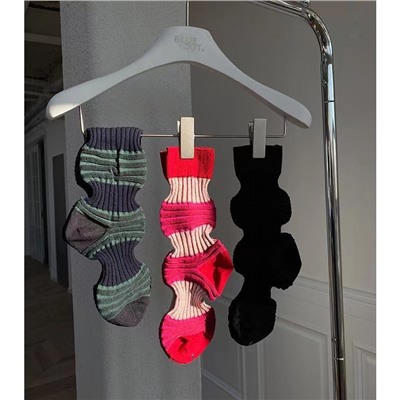 Japanese design flashlight, cotton socks for men and women, internet celebrity, mid-length