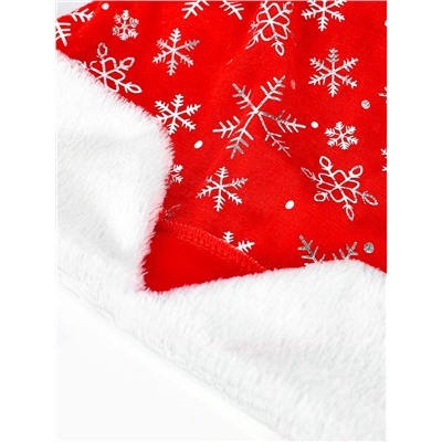 Набор карнавальный «Новогодний»: шапка с золотыми снежинками, варежки, борода, р-р 56-59