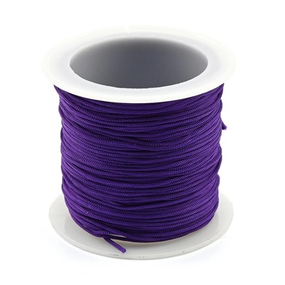 Шнур для плетения шелковый 0,8мм цв.фиолетовый темный, 15м.