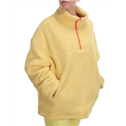 2568 YELLOW Кофта плюшевая женская Тедди на синтепоне  (50 гр. синтепон)