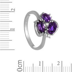Кольцо 'Бриг' с аметистами и фианитами ТГКС.722АМ2.09
