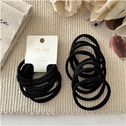 Набор эластичных резинок для волос 8 шт. Цвет: ЧЕРНЫЙ