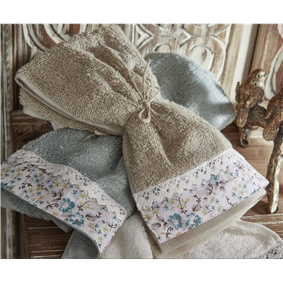 Махровые Полотенца с Вышивкой 30x50 см 3 шт/уп Lacy Mint - EcoCotton