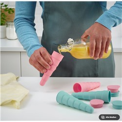 UPPFYLLD Form für Eis, aufklappbar türkis/rosa, 16 cm