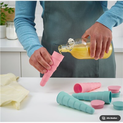 UPPFYLLD Form für Eis, aufklappbar türkis/rosa, 16 cm