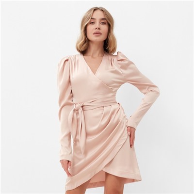 Новый год. Платье женское MINAKU: PartyDress цвет персик, р-р 44