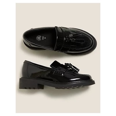 Kids' Leather Slip-on School Shoes (13 Small - 7 Large)