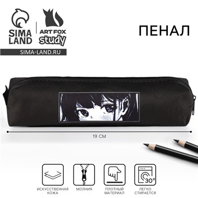 Пенал школьный из искусственной кожи «Аниме» , 19×8×3 см