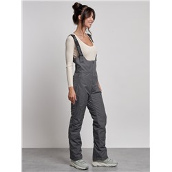 Полукомбинезон с высокой посадкой женский зимний серого цвета 7605Sr