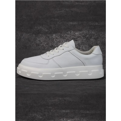 05-PDXL102-1 WHITE Кроссовки женские (натуральная кожа)