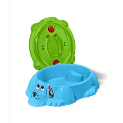 Песочница KIDS Собачка с крышкой 432
                        голубой / зеленый