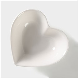 Салатник Доляна «Сердце»,130 мл, 12.5×11.5 см, керамика, белый