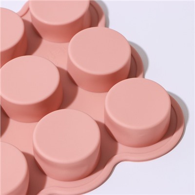 УЦЕНКА Форма для выпечки Доляна «Круг», 15.5×15.5×2 см, 9 ячеек, цвет МИКС