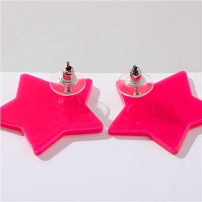 Серьги акриловые «Звезда», цвет розовый