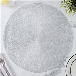 Салфетки сервировочные на стол Доляна «Соломка», d=38 см, 4 шт., серебряные