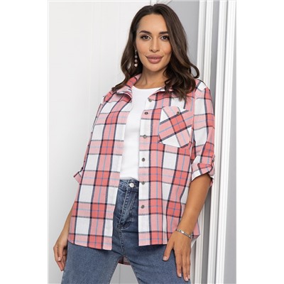 Рубашка Аланта (бело-розовая) Б14036-18М