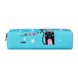 Пенал школьный «Котик», на молнии, МИКС