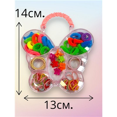 Набор детский аксессуаров для волос в сумочке 102 предмета