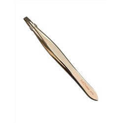 Mertz Пинцет косметический прямой 207G, золотистый глянец, 9 см